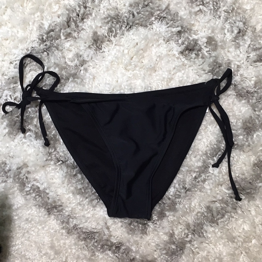 NWT Black Cheeky Side Tie Bikini Bottoms